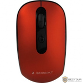 Gembird MUSW-355-R {Мышь беспроводная, красный,бесш.клик, soft touch, 3кн.+колесо-кнопка, 1600DPI, 2,4ГГц}