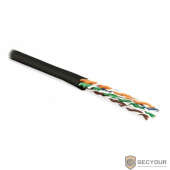 Hyperline UUTP4-C5E-P24-IN-LSZH-BK-100 (100 м) кабель витая пара, неэкранированная U/UTP, категория 5e, 4 пары (24 AWG), многожильный (patch), LSZH, нг(А)-HF, -20°C – +75°C, черный