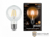 GAUSS 105802106 Светодиодная лампа LED Filament G95 E27 6W 630lm 2700K 1/20 