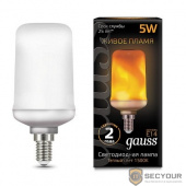 GAUSS 157401105 Светодиодная лампа LED T65 Flame 5W E14 20-80lm 1500K 1/10/100 
