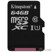 Micro SecureDigital 64Gb Kingston SDCS/64GBSP {MicroSDHC Class 10 UHS-I}