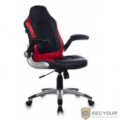 Кресло руководителя Бюрократ CH-825A/BLACK+RD вставки красный сиденье черный искусственная кожа [1113580]