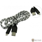 Дата-кабель Smartbuy USB - micro USB, нейлон, защ. от перелам., длина 2.0 м, 2А белый (iK-202cm-2-k)