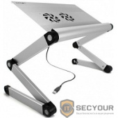 CROWN  Столик для ноутбука CMLS-100 ( 17&quot;, активное охлаждение, алюминий, регулировка высота и наклона, размеры панели (Д*Ш): 45*28.5см, максимальная высота: 55см) черный 