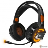 CROWN CMGH-3103 Black&orange (Виртуальный звук 7.1, Подключение USB,Частотныи? диапазон: 20Гц-20,000 Гц ,Кабель 3.2м