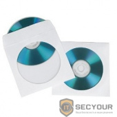 HAMA Конверты для CD/DVD бумажные с прозрачным окошком 100шт (белый) [00062672]