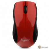 Gembird MUSW-320-R красный {Мышь беспроводная, 2.4ГГц, 2 кнопки+колесо-кнопка, 1000 DPI, батарейки в комплекте, блистер}