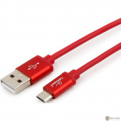 Cablexpert Кабель USB 2.0 CC-S-mUSB01R-3M, AM/microB, серия Silver, длина 3м, красный, блистер