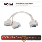 VCOM VVG6530 Кабель-разветвитель VGA 1=&gt;2 (1x15M/2 x15F), {VGA Spliter Cable 0.3m}