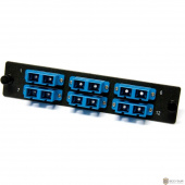 Hyperline FO-FPM-W120H32-12LC-BL Панель для FO-19BX с 12 LC адаптерами, 12 волокон, одномод OS1/OS2, 120x32 мм, адаптеры цвета синий (blue)