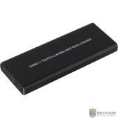 ORIENT 3550U3, USB 3.1 Gen2 контейнер для SSD M.2 NVMe 2230/2242/2260/2280 M-Key, PCIe Gen3x2 (JMS583), до 10 GB/s, поддержка UAPS,TRIM, разъем USB3.1 Type-C + кабель USB3.1 Type-A, черный (30900) 