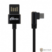 Ritmix &quot;Дата-кабель USB-micro USB RCC-418 Black ( Для зарядки и синхронизации;Длина кабеля: 1 м Тканевая оплетка;«2A»;Угловые коннекторы - 90 градусов&quot;)