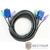 ATEN LIN5-27X6-U21G Шнур, мон+клав+мышь USB/PS2, SPHD=&gt;HD DB15+2xUSB A-Тип + 2x6MINI-DIN, 6xFemale, 8+8 проводов, опрессованный, 0.27 метр., черный, (консольный кабель)