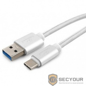 Cablexpert Кабель USB 3.0 CC-P-USBC03S-1M AM/Type-C, серия Platinum, длина 1м, серебро, блистер		
