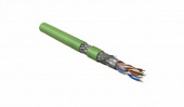 Hyperline SFUTP4-C5E-P26-IN-PVC-GN-305 (305 м) Кабель витая пара, экранированная SF/UTP, категория 5e, 4 пары (26 AWG), многожильный (patch), экран - фольга + медная оплетка, PVC, –20°C – +75°C, зеленый