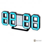 Perfeo LED часы-будильник &quot;LUMINOUS&quot;, черный корпус / синяя подсветка (PF-663)