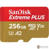 Флеш-накопитель Sandisk Карта памяти Sandisk  Extreme Plus microSDXC 256GB + SD Adapter + Rescue Pro Deluxe 170MB/s A2 C10 V30 UHS-I U3