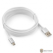 Cablexpert Кабель USB 2.0 CC-S-mUSB01W-3M, AM/microB, серия Silver, длина 3м, белый, блистер