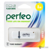Perfeo USB Drive 8GB C08 White PF-C08W008 USB3.0