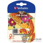 Verbatim USB Drive 8Gb Mini Tattoo Edition Fish 049882 {USB2.0}