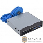 USB 2.0 Card reader SDXC/SD/SDHC/MMC/MS/microSD/xD/CF + 2 порта USB 3.0 (черный) [GR-152UB]