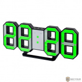Perfeo LED часы-будильник &quot;LUMINOUS&quot;, черный корпус / зелёная подсветка (PF-663)
