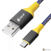Greenconnect Кабель 3A 1.5m USB 2.0, AM/microB 5pin, джинсы, AL корпус черный, желтый ПВХ, 28/22 AWG, поддержка функции быстрой зарядки (GCR-50700)