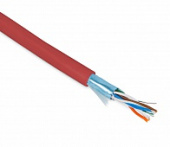 Hyperline FUTP4-C5E-P26-IN-PVC-RD-100 (100 м) Кабель витая пара, экранированная F/UTP, категории 5e, 4 пары (26 AWG), многожильный (patch), экран - фольга, PVC, –20°C – +75°C, красный