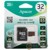 Micro SecureDigital 32Gb Apacer AP32GMCSH10U5-R {MicroSDHC Class 10 UHS-I U1, SD adapter} 