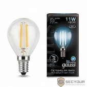 GAUSS 105801211 Светодиодная лампа LED Filament Шар E14 11W 750lm 4100K 1/10/50 