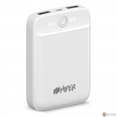 HIPER SL10000 Мобильный аккумулятор Li-Pol 10000mAh 2.1A+2.1A 2xUSB белый