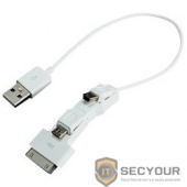 Gembird Адаптер  USB ,3 в1: для зарядки мобильных устройств через разъемы mini-USB, micro-USB, iPhone4, iPad(A-USBTO12B)