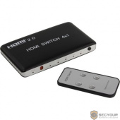 ORIENT HS0401H-2.0, HDMI 4K Switch 4-&gt;1, HDMI 2.0/3D, HDR, UHDTV 4K/ 60Hz (3840x2160)/HDTV1080p, HDCP2.2, встроенный ИК приемник, пульт ДУ, внешний БП 5В/1А