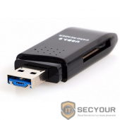 USB 3.0 Card Reader/W Mini SDXC/SD3.0/SDHC/microSD/T-Flash (CR-018B), поддержка OTG,  microUSB, черный