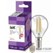Iek LLF-G45-7-230-30-E14-CL Лампа LED G45 шар прозр. 7Вт 230В 3000К E14 серия 360°    