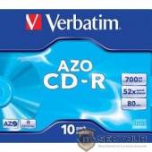 43327 Диски CD-R Verbatim CRYSTAL AZO, 700Mb 80 min 52-x (Jewel Case, 10шт.) 