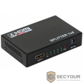 ORIENT HDMI 4K Splitter HSP0104HN, 1-&gt;4, HDMI 1.4/3D, UHDTV 4K(3840x2160)/HDTV1080p/1080i/720p, HDCP1.2, внешний БП-зарядник 2xUSB 5В/2.1A, метал.корпус (30368)