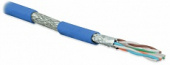 Hyperline SFTP4-C6A-S23-IN-LSZH-BL-500 (500 м) Кабель витая пара, экранированная (S/FTP), категория 6a, 4 пары (23 AWG), одножильный (solid), каждая пара в фольге, общий экран - медная оплетка, для внутренней прокладки, нг(A)-HF, –20°C – +60°C, синий