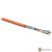Hyperline SFTP4-C6-P26-IN-PVC-OR-500 (500 м) кабель витая пара, экраниров. S/FTP, категория 6, 4 пары (26 AWG), многожильный (patch), экран - фольга + медная оплетка, PVC, –30°C – +70°C, оранжевый