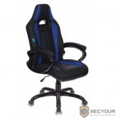 Кресло игровое Бюрократ CH-827/BL+BLUE черный/синий искусственная кожа  (1075636)