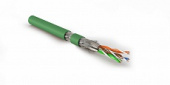 Hyperline SFTP4-C7-P26-IN-LSZH-GN-500 (500 м) Кабель витая пара, экранированная S/FTP, категория 7 (600 MHz), 4 пары (26 AWG), многожильный (patch), LSZH, нг(A)-HF, зеленый
