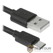 Defender USB кабель USB08-03BH USB2.0 черный, AM-MicroBM, 1м (87476)