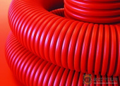 DKC 120914 Двустенная труба ПНД гибкая для кабельной канализации д.140мм без протяжки, SN6, в бухте 50м, цвет красный