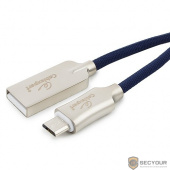 Cablexpert Кабель USB 2.0 CC-P-mUSB02Bl-1M AM/microB, серия Platinum, длина 1м, синий, блистер	