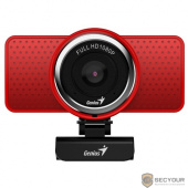 Genius ECam 8000 Red {1080p Full HD, вращается на 360°, универсальное крепление, микрофон, USB}  [32200001401]