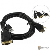 ORIENT Кабель-адаптер HDMI M  C701 -&gt; VGA 15M + Audio jack 3.5мм (штекер), с кабелем дополнительного питания от USB порта, длина 1.8 метра, черный