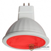 ECOLA M2CR90ELT MR16   LED color  9,0W  220V GU5.3 Red Красный (насыщенный цвет) прозрачное стекло (композит) 47x50