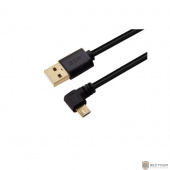 Greenconnect Кабель USB 2.0  3.0m угловой, черный, 28/28 AWG, AM / microB 5pin, GCR-UA8AMCB6-BB2S-3.0m, экран, армированный, морозостойкий(GCR-UA8AMCB6-BB2S-3.0m)