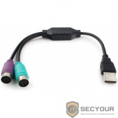 Cablexpert Конвертер PS/2 устройства -&gt; USB порт, 2xPS/2 /AM, блистер, черный (UAPS12-BK)
