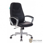 Бюрократ T-9910/Black  (Кресло руководителя черный искусственная кожа (пластик серебристый) (1106461)
